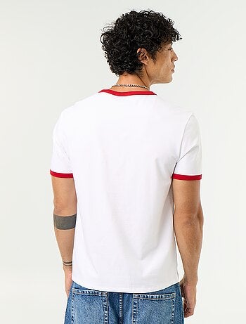 T-shirt en coton uni à col rond homme