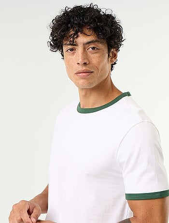 T-shirt en coton uni à col rond homme