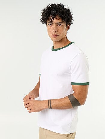 T-shirt en coton uni à col rond homme