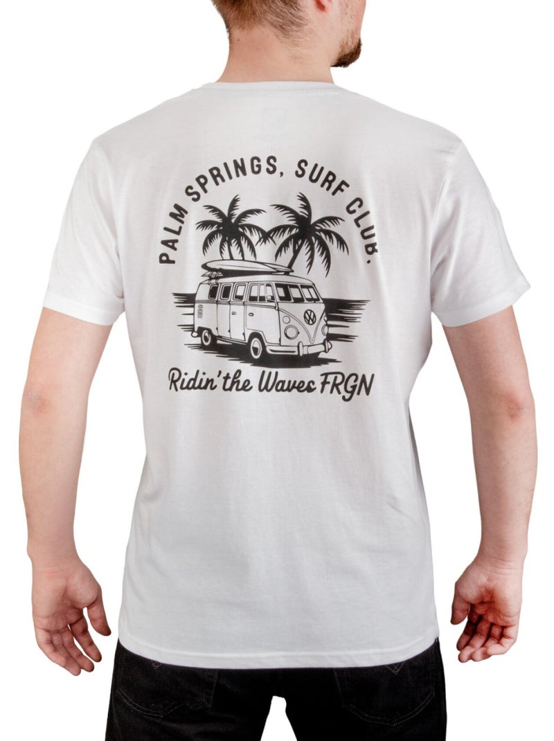 T-shirt homme en jersey 140GSM imprimé devant et dos Club Freegun Blanc - Kiabi