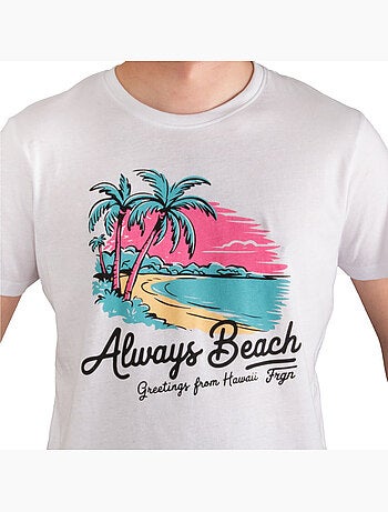 T-shirt homme en jersey 140GSM imprimé devant Hawaii Freegun
