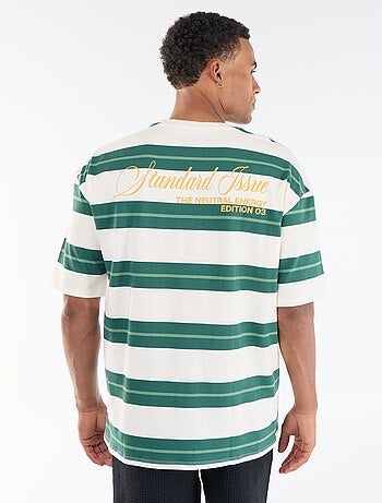 T-shirt homme en coton biologique à col rond et motif fantaisie