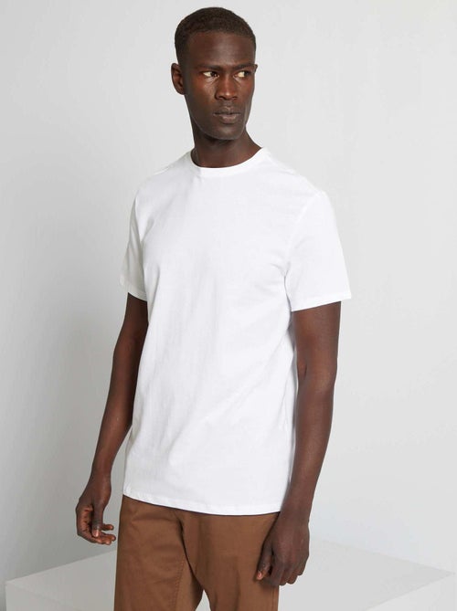 T-shirt homme en jersey de coton col rond coupe droite - Kiabi T-shirt homme en jersey de coton col rond coupe droite - Kiabi