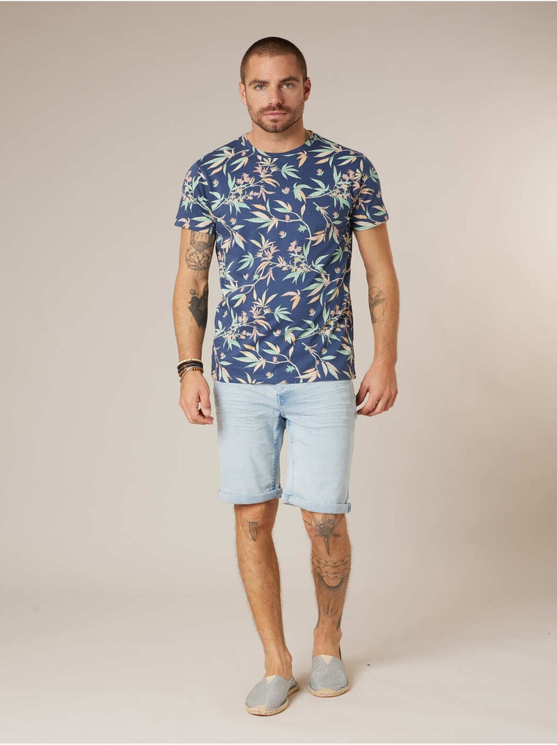 T-shirt homme en jersey de coton 'Deeluxe' Bleu foncé - Kiabi