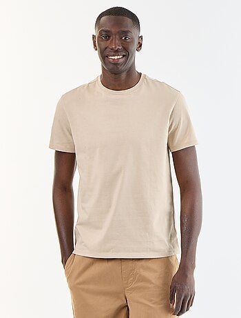 T-shirt homme en coton à col rond coupe droite