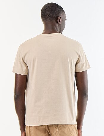 T-shirt homme en coton à col rond coupe droite
