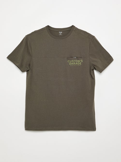 T-shirt homme en jersey imprimé à ouverture facile - Kiabi