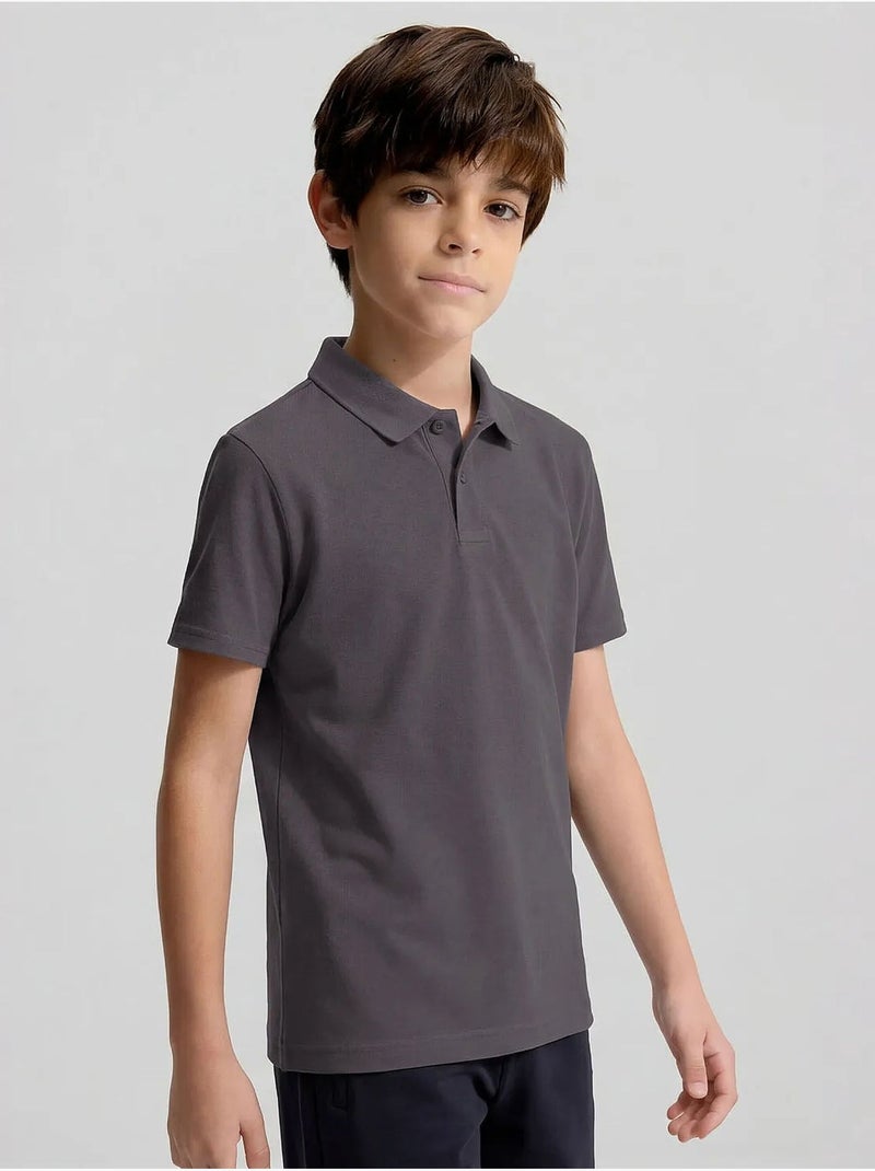T-shirt homme en mélange coton tommy Gris Noir - Kiabi