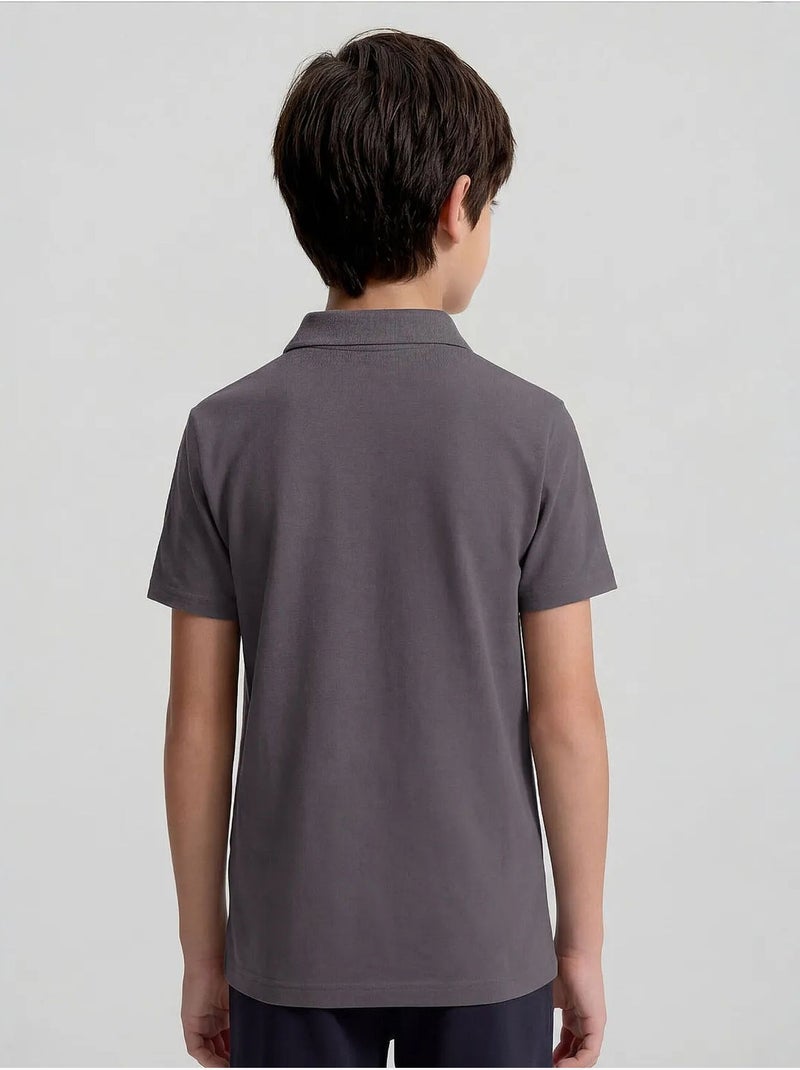 T-shirt homme en mélange coton tommy Gris Noir - Kiabi