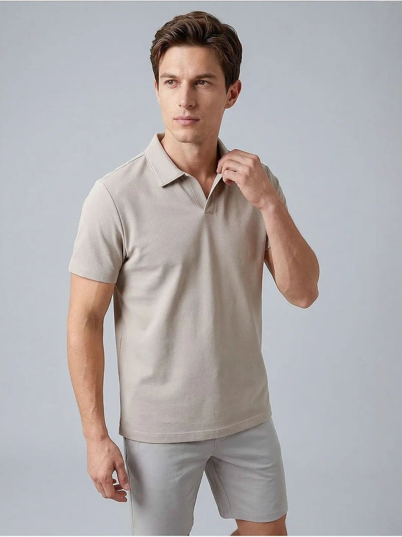 T-shirt homme en mélange de viscose tommy Beige argile - Kiabi