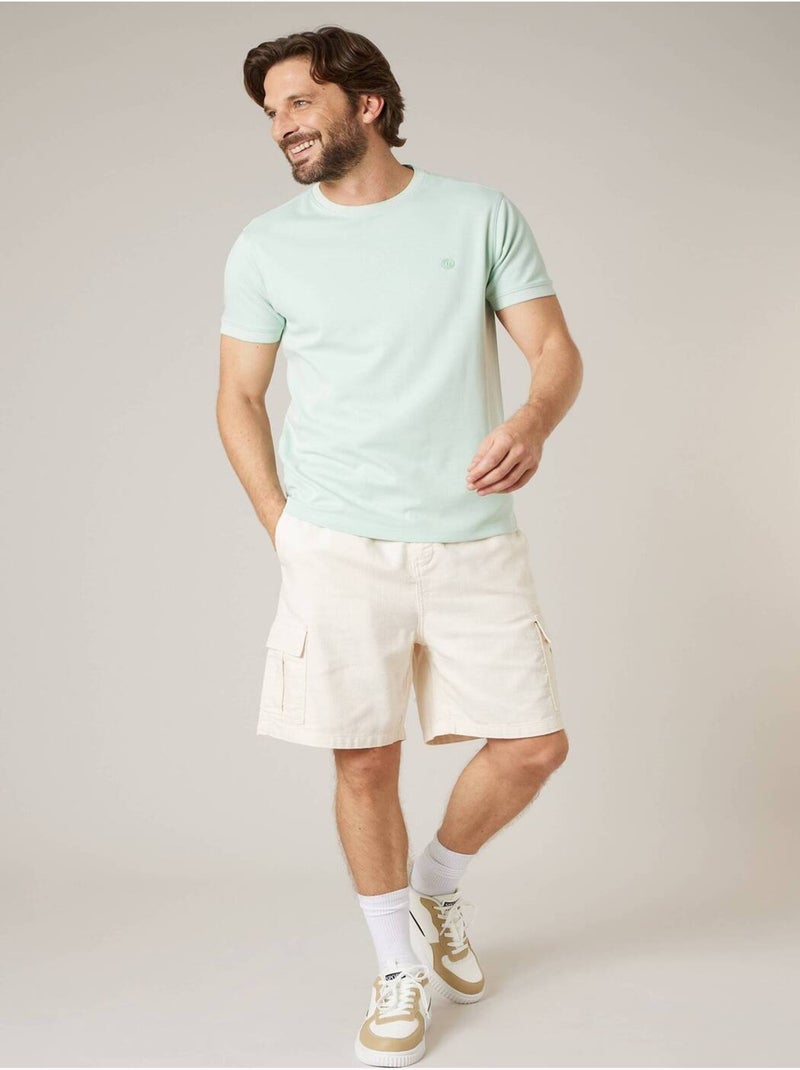 T-shirt homme en piqué 'Deeluxe' Bleu lagon - Kiabi