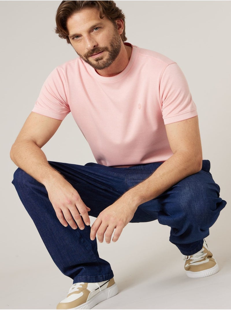 T-shirt homme en piqué 'Deeluxe' Rose - Kiabi