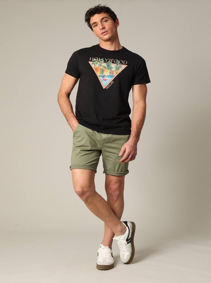 T-shirt homme HOLLYWOOD en coton avec imprimé graphique 'Deeluxe' Noir - Kiabi