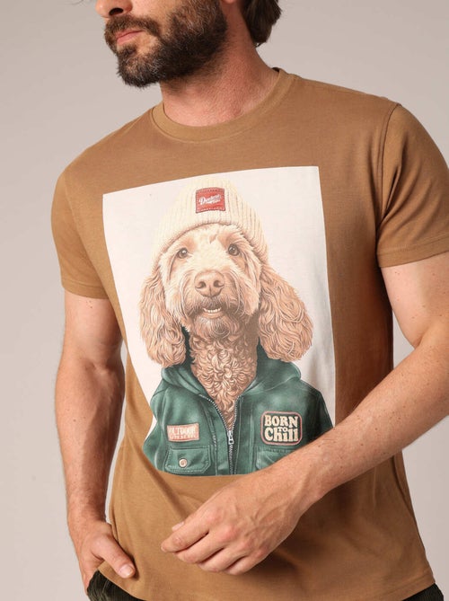 T-shirt homme imprimé original, 100 % coton 'Deeluxe' - Kiabi
