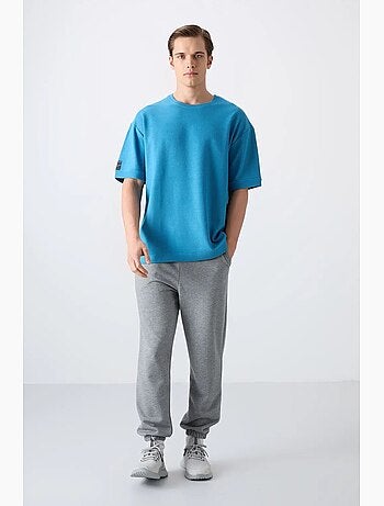 T-shirt homme oversize à col rond avec patch tommy