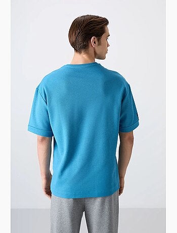 T-shirt homme oversize à col rond avec patch tommy