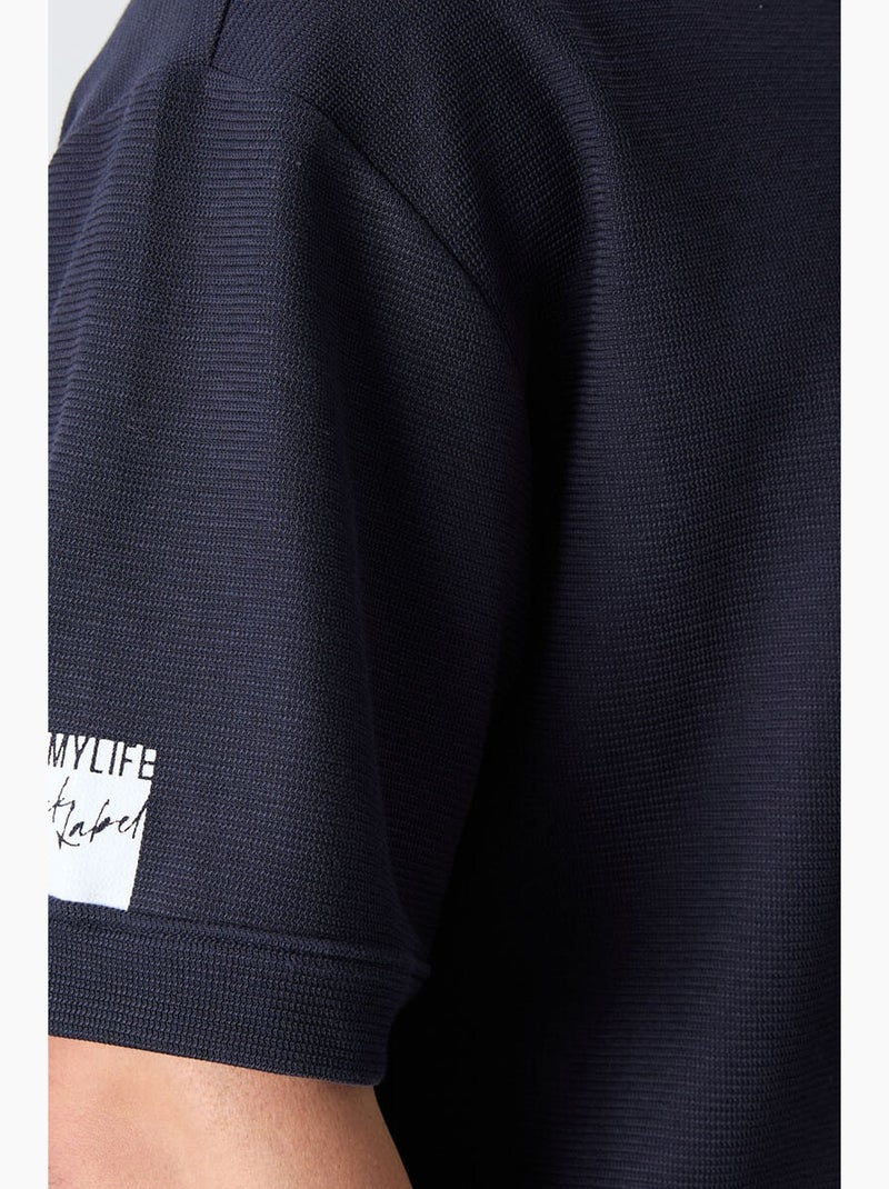 T-shirt homme oversize à col rond avec patch tommy Bleu marine - Kiabi
