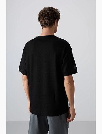 T-shirt homme oversize à col rond avec patch tommy