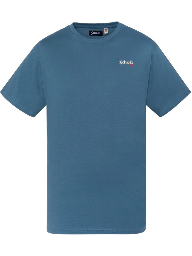 T-shirt homme schott brode Bleu ardoise - Kiabi