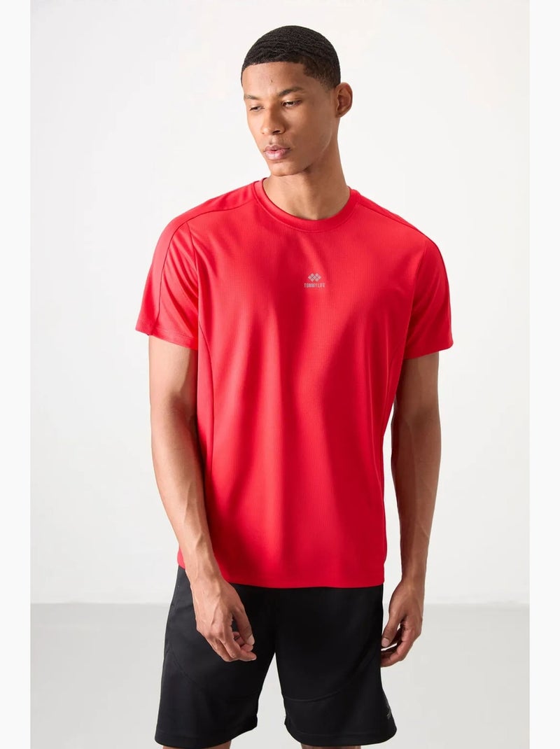 T-shirt homme uni à col rond et manches courtes tommy Rouge - Kiabi