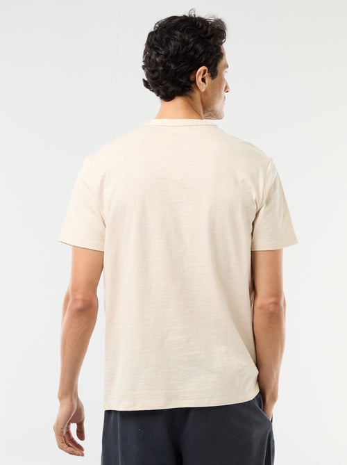 T-shirt homme uni à col tunisien - Kiabi