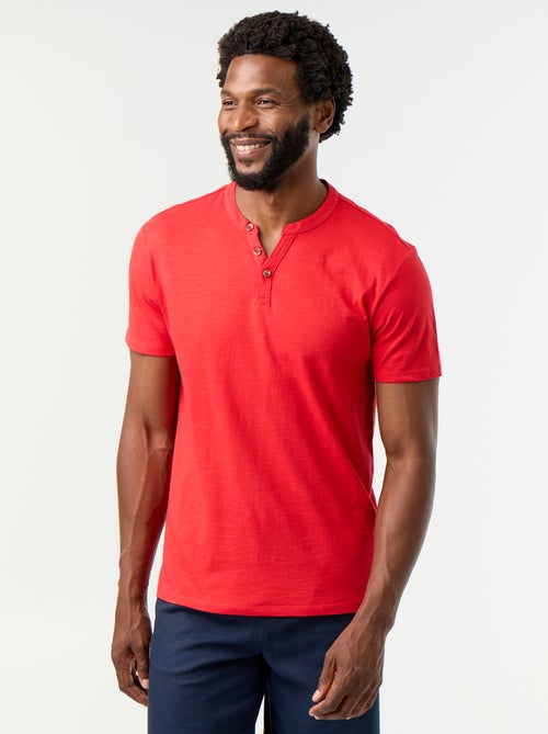 T-shirt homme uni à col tunisien - Kiabi T-shirt homme uni à col tunisien - Kiabi