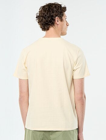 T-shirt uni en coton pour homme à col rond