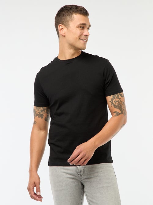 T-shirt homme uni en jersey à col rond - Kiabi