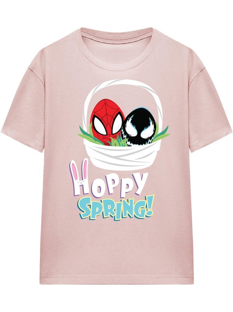 T-shirt hoppy spring - homme araignée (spider-man, symbiote venom) Rose - Kiabi