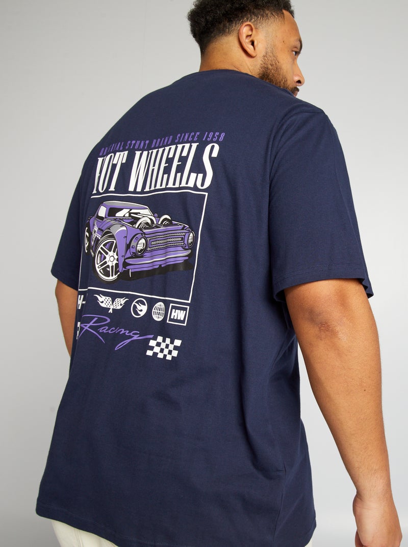 T-shirt 'Hot Wheels' à col rond Bleu marine - Kiabi