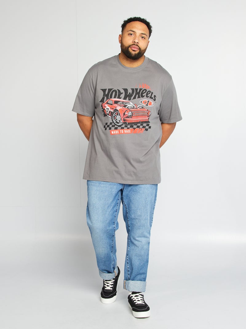 T-shirt 'Hot Wheels' manches courtes gris - Kiabi