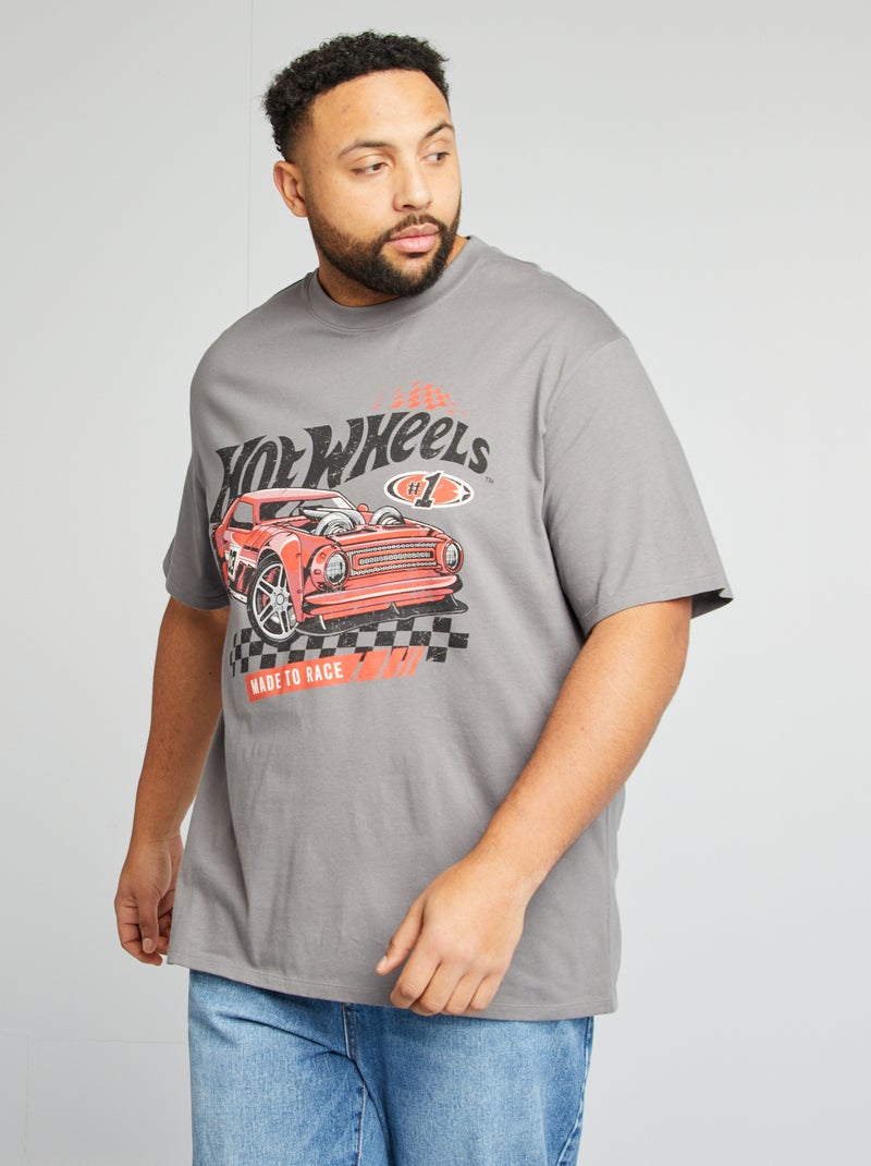 T-shirt 'Hot Wheels' manches courtes gris - Kiabi