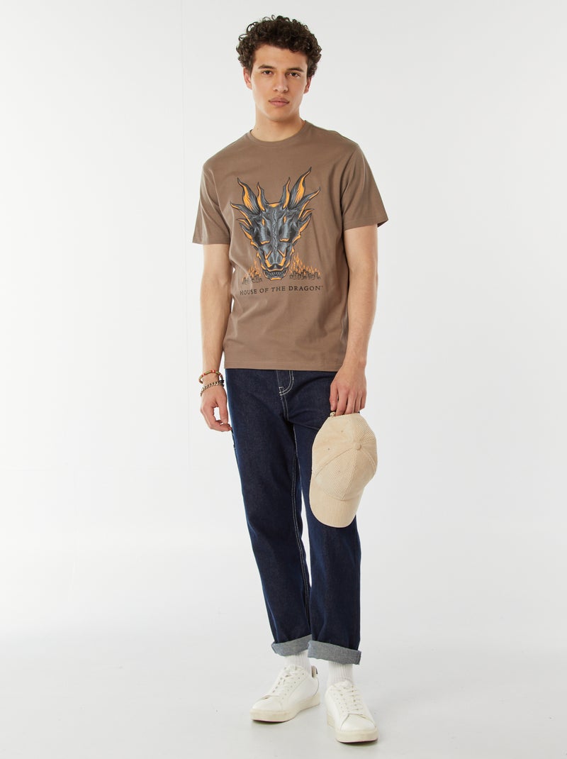 T-shirt 'House of the dragons' manches courtes BEIGE - Kiabi