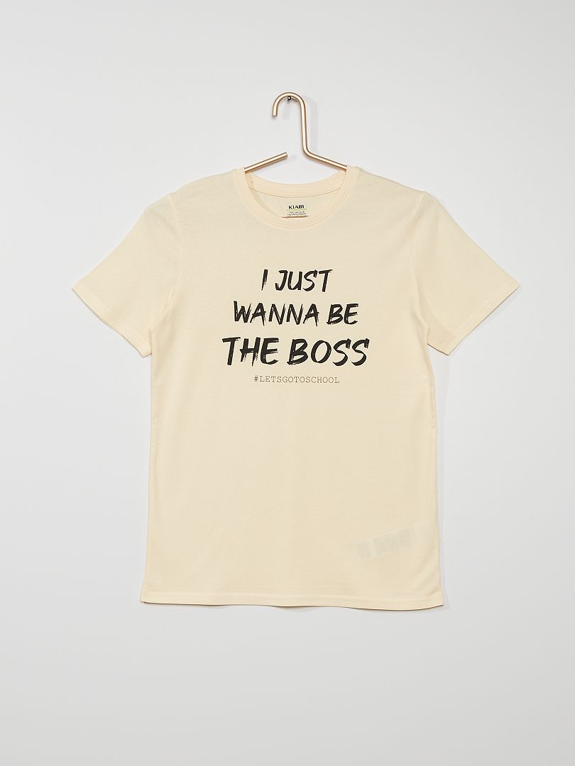 T-shirt 'I just wanna be the boss' écru - Kiabi