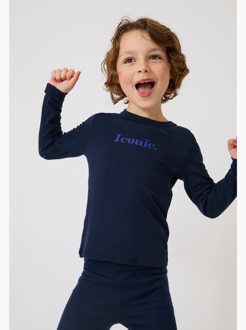 T-shirt iconic. Enfant thermolactyl sensitive - damart Bleu marine - Kiabi