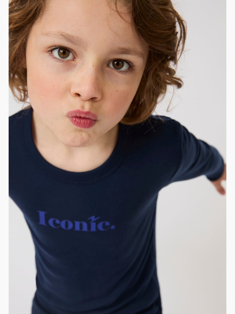 T-shirt iconic. Enfant thermolactyl sensitive - damart Bleu marine - Kiabi