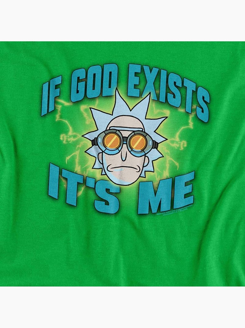 T-shirt if god exists it´s me - rick et morty Vert forêt - Kiabi