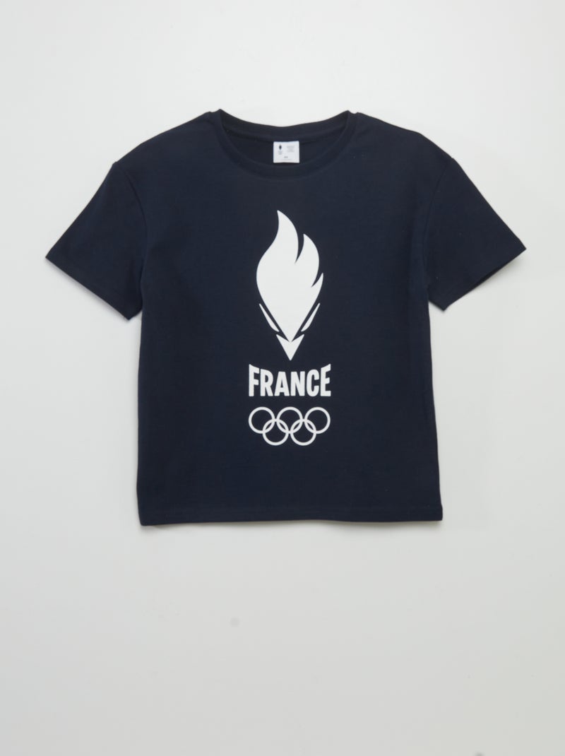 T-shirt imprimé - Equipe de France Olympique et Paralympique Noir - Kiabi