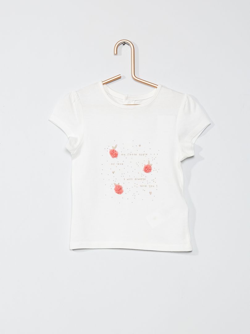 T-shirt imprimé ' blanc nœuds - Kiabi