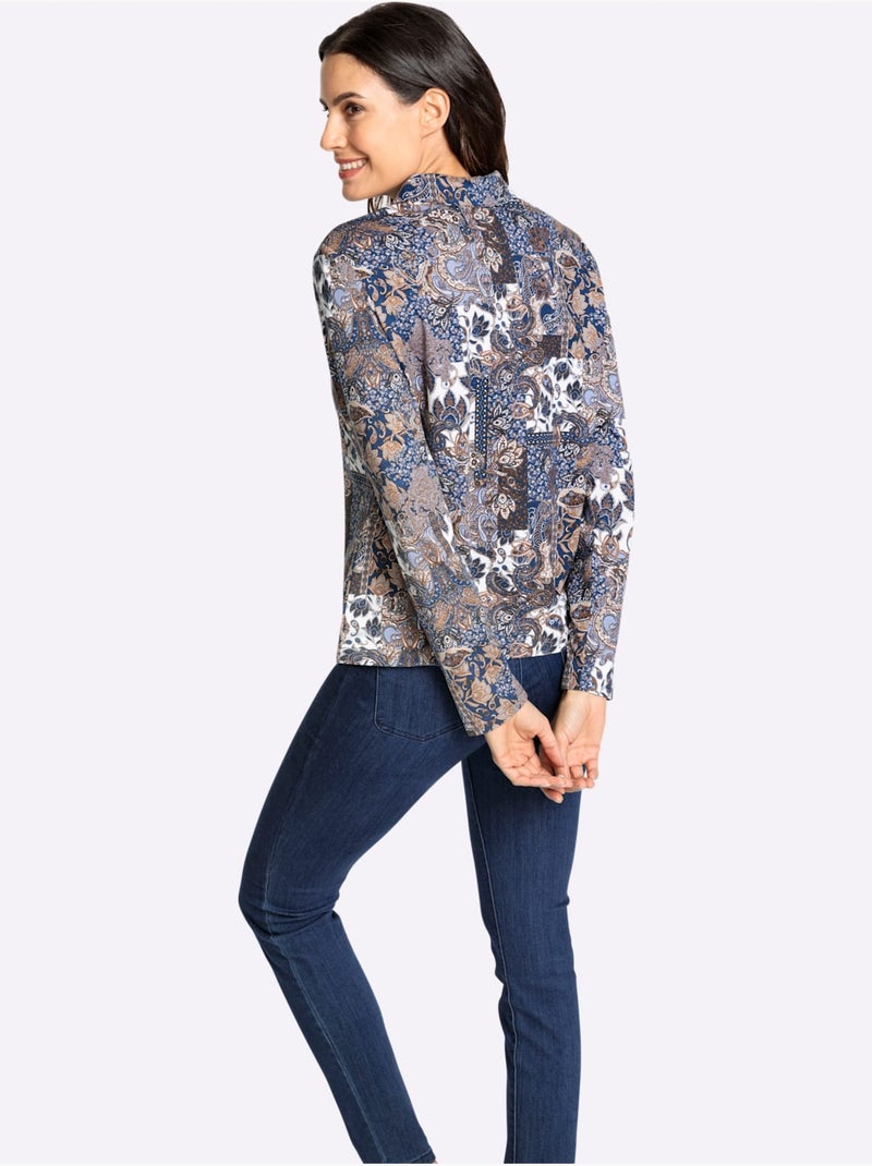 T-shirt imprimé 50% coton - taille standard - witt Bleu - Kiabi