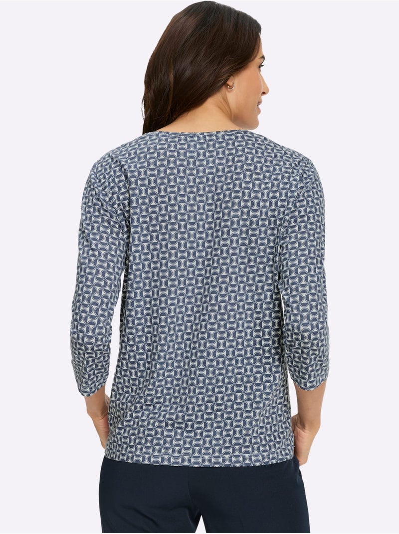 T-shirt Imprimé 50% Coton - Taille Standard - Witt Bleu - Kiabi