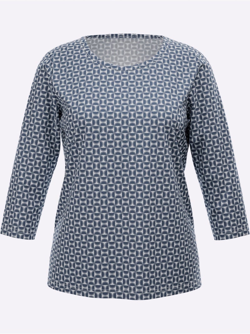 T-shirt Imprimé 50% Coton - Taille Standard - Witt Bleu - Kiabi