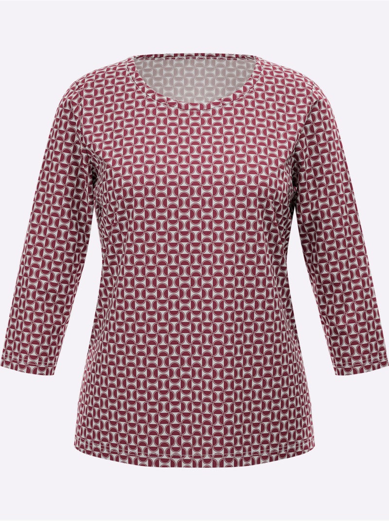 T-shirt Imprimé 50% Coton - Taille Standard - Witt Bordeaux - Kiabi