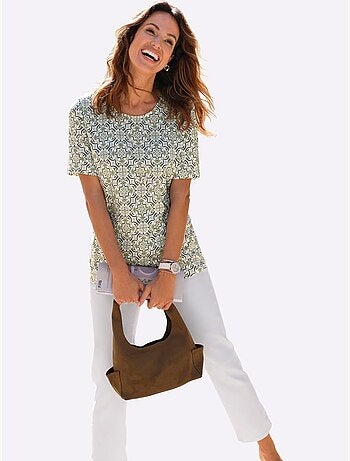T-shirt Imprimé 50% Coton Et 50% Modal - Taille Standard - Witt