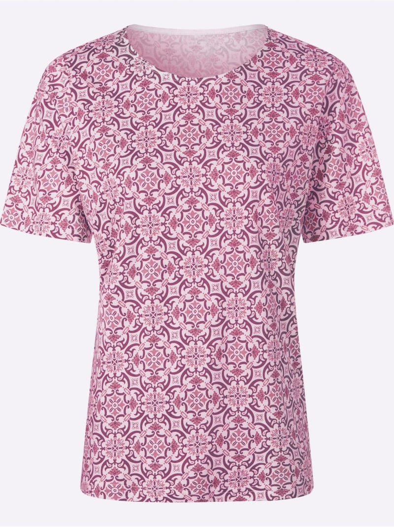 T-shirt Imprimé 50% Coton Et 50% Modal - Taille Standard - Witt Ecru - Kiabi