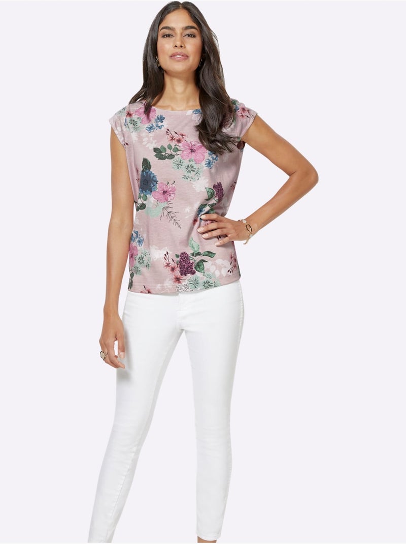 T-shirt Imprimé 50% Modal - Taille Standard - Witt Rose - Kiabi