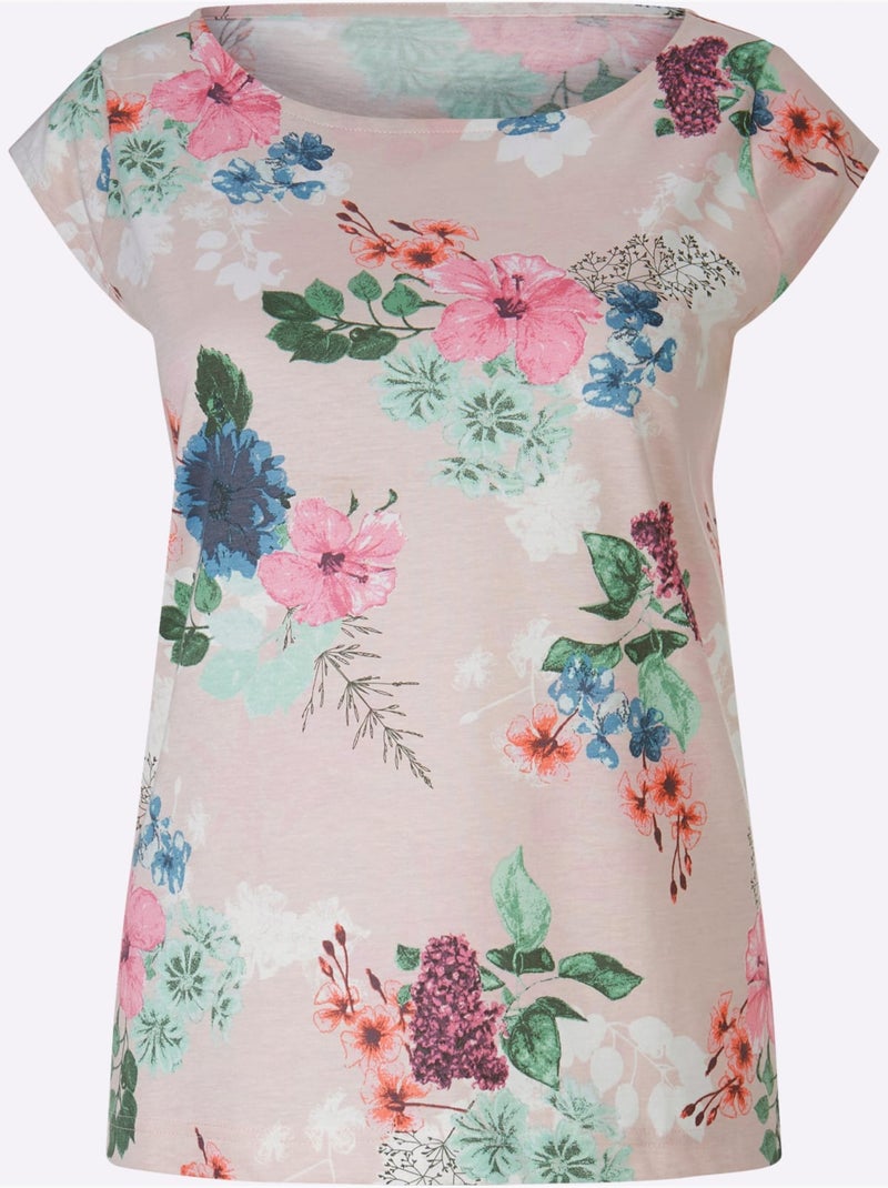 T-shirt Imprimé 50% Modal - Taille Standard - Witt Rose - Kiabi