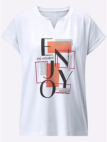T-shirt Imprimé 95% Coton - Taille Standard - Helline