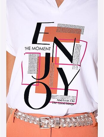 T-shirt Imprimé 95% Coton - Taille Standard - Helline