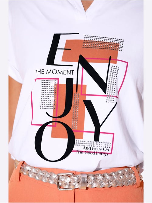 T-shirt Imprimé 95% Coton - Taille Standard - Helline - Kiabi